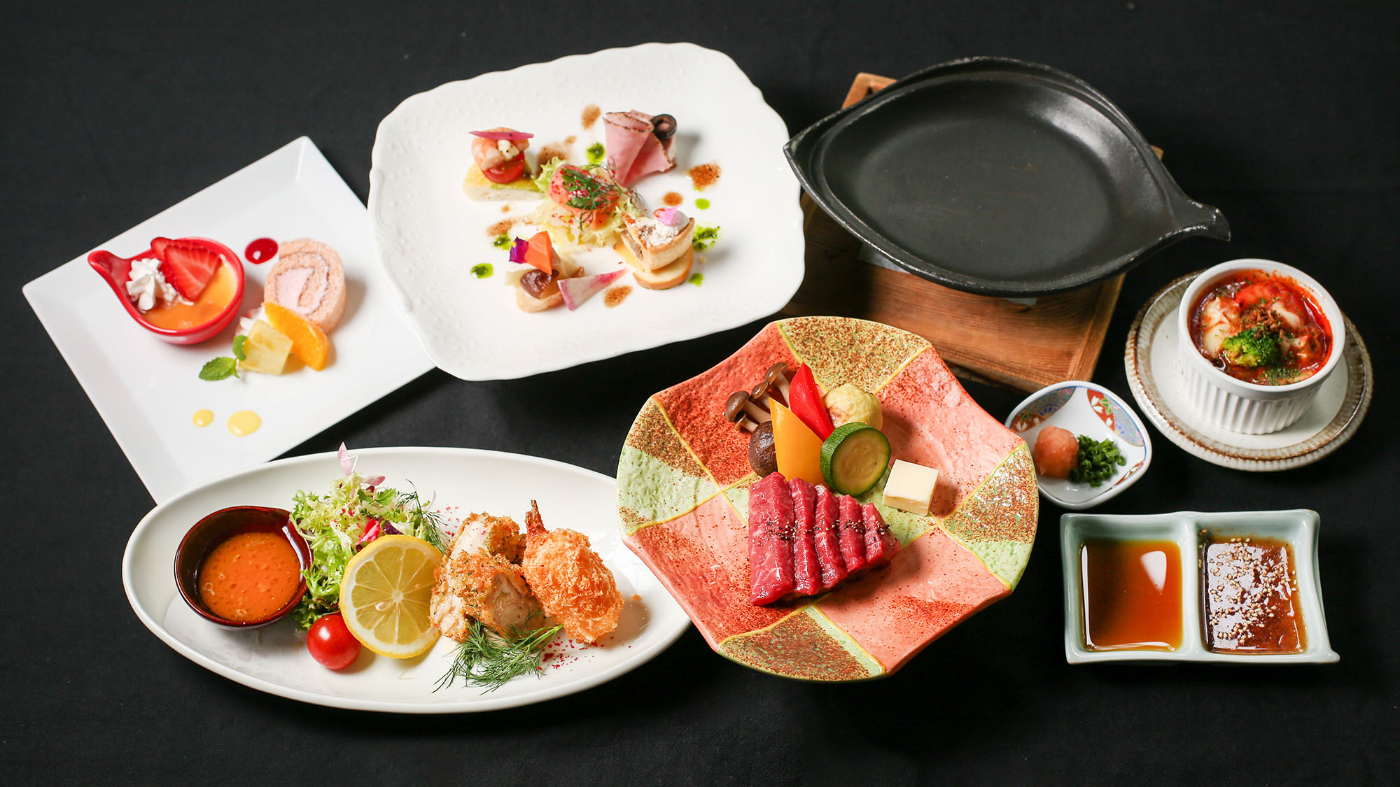 ・【デラックス恐竜プランお夕食】お肉料理が中心としたお料理をご用意いたします