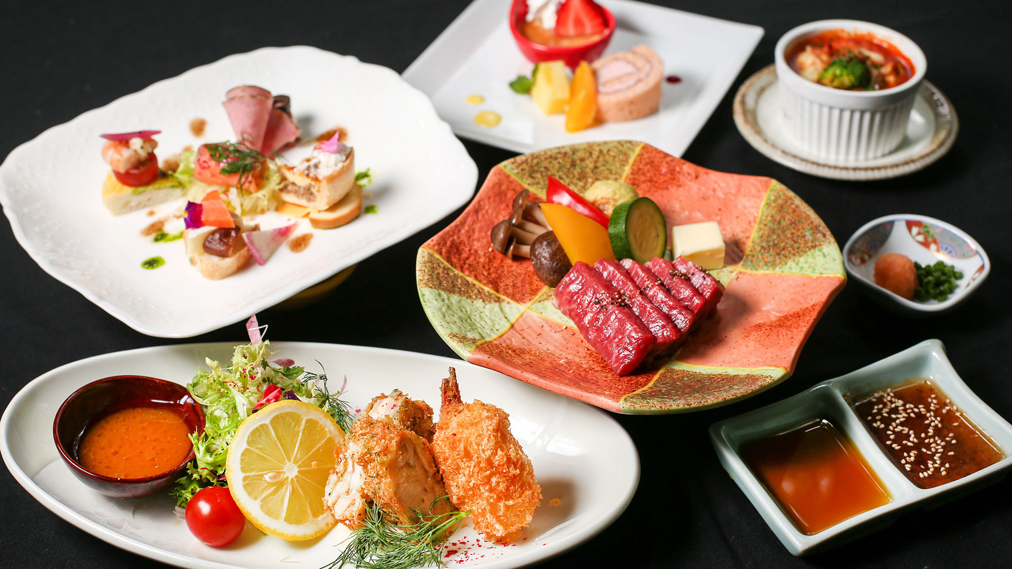 ・【デラックス恐竜プランお夕食】お肉料理が中心としたお料理をご用意いたします