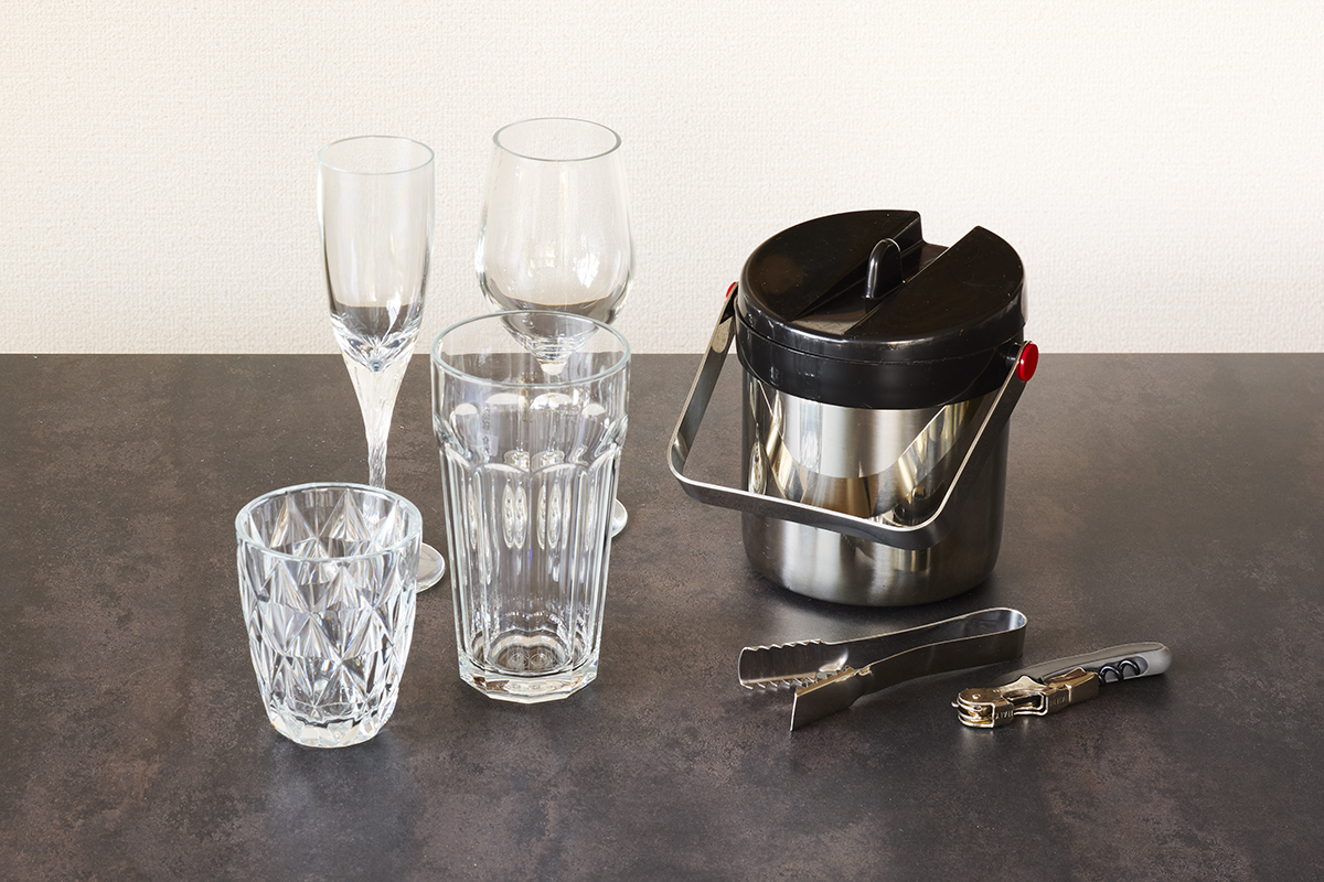 おしゃれなグラスとアイスペール