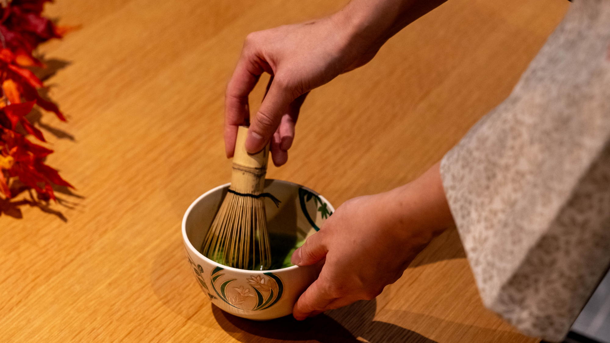 【ウェルカム抹茶】本格的な抹茶＆和菓子をどうぞ。※15時～16時までにチェックインのお客様限定