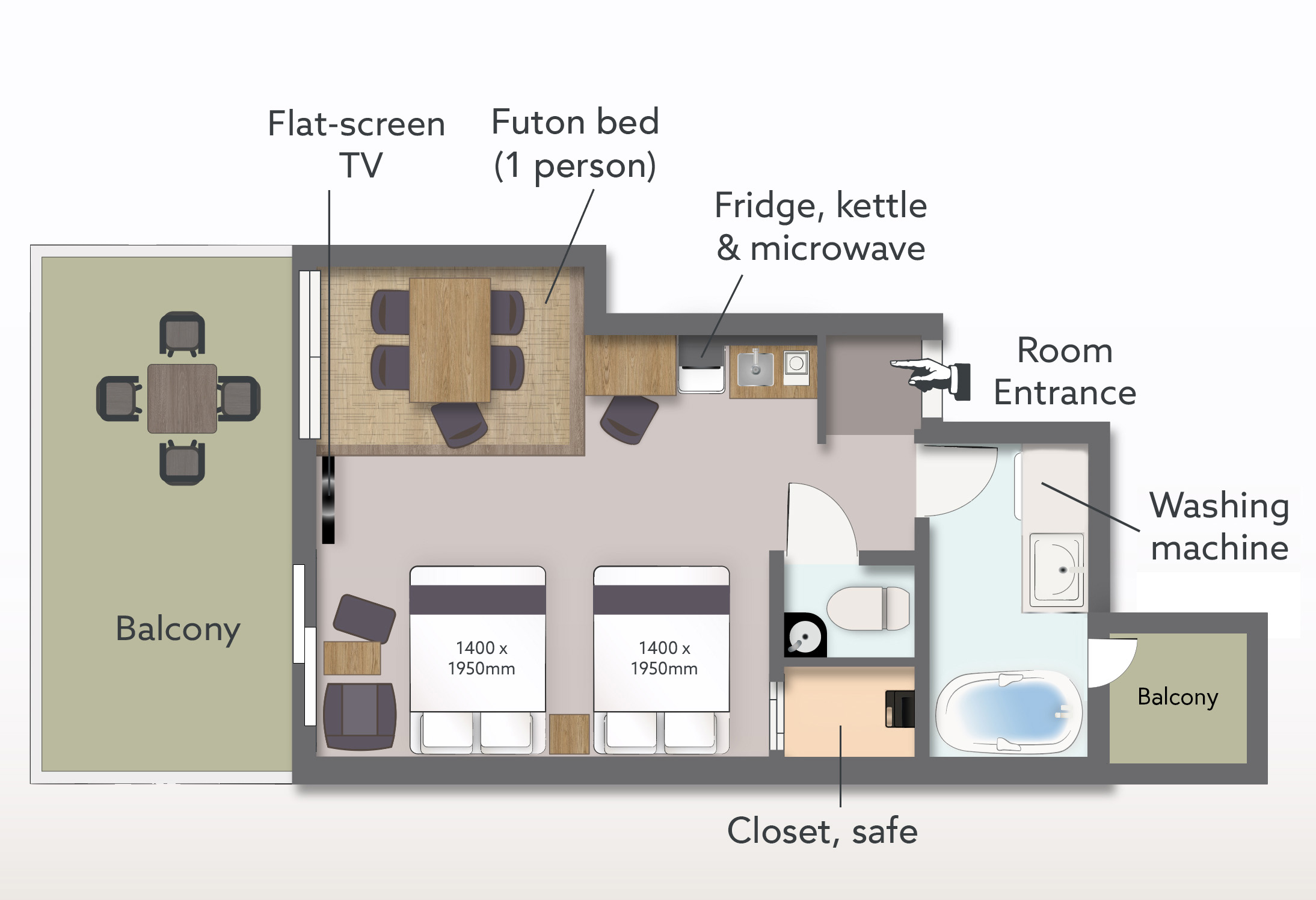 (当館1室のみ・36平米) テラスダブルスイート (禁煙)