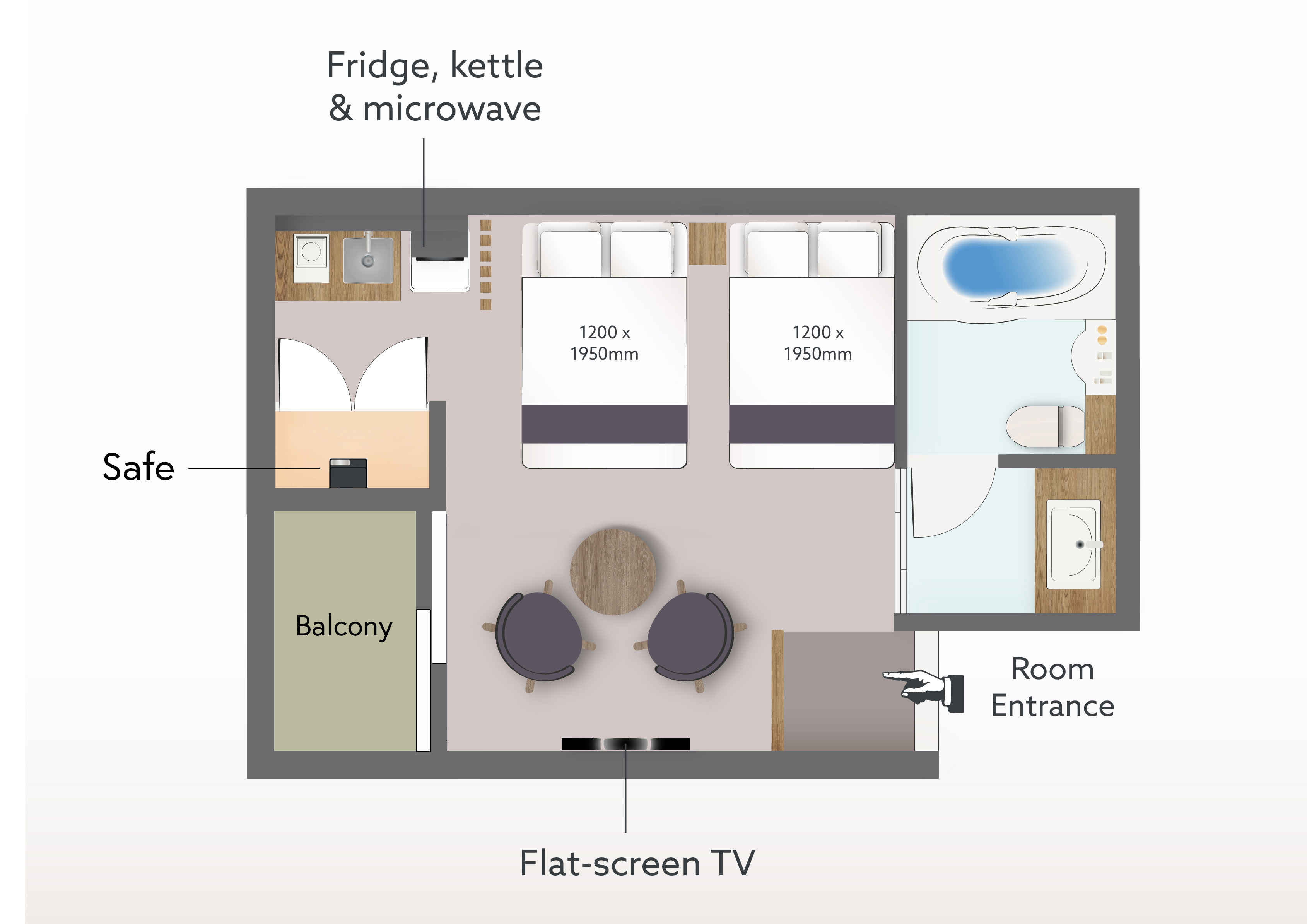 (25平米) デラックスツイン (禁煙) (1〜2名様）
