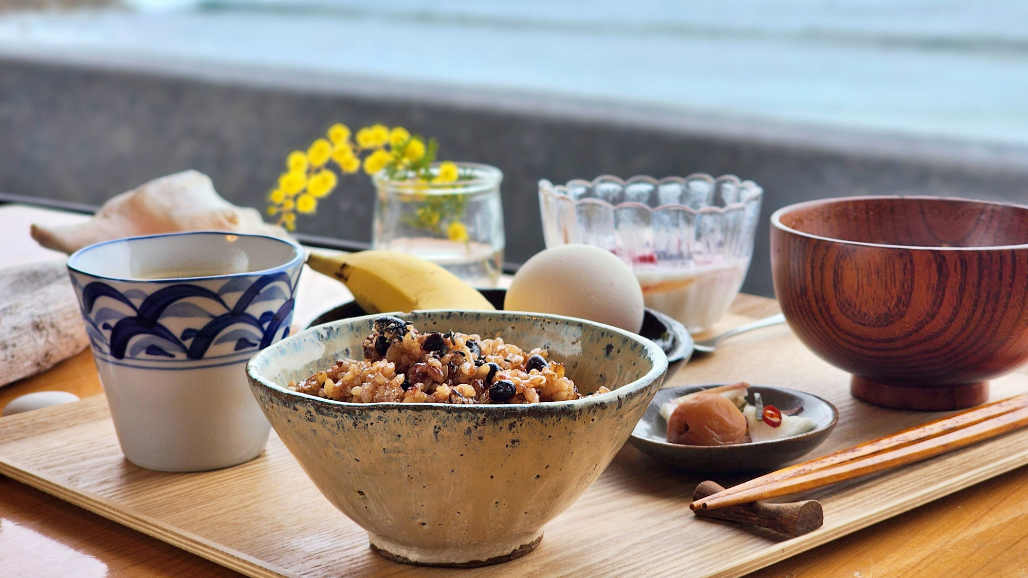 【朝食】海を見ながらの朝食