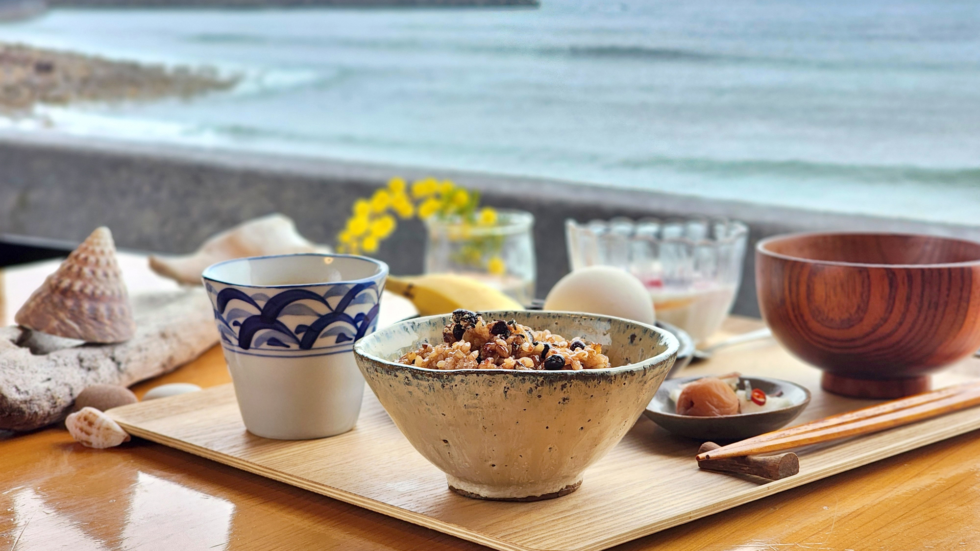 【朝食】海を見ながらの朝食