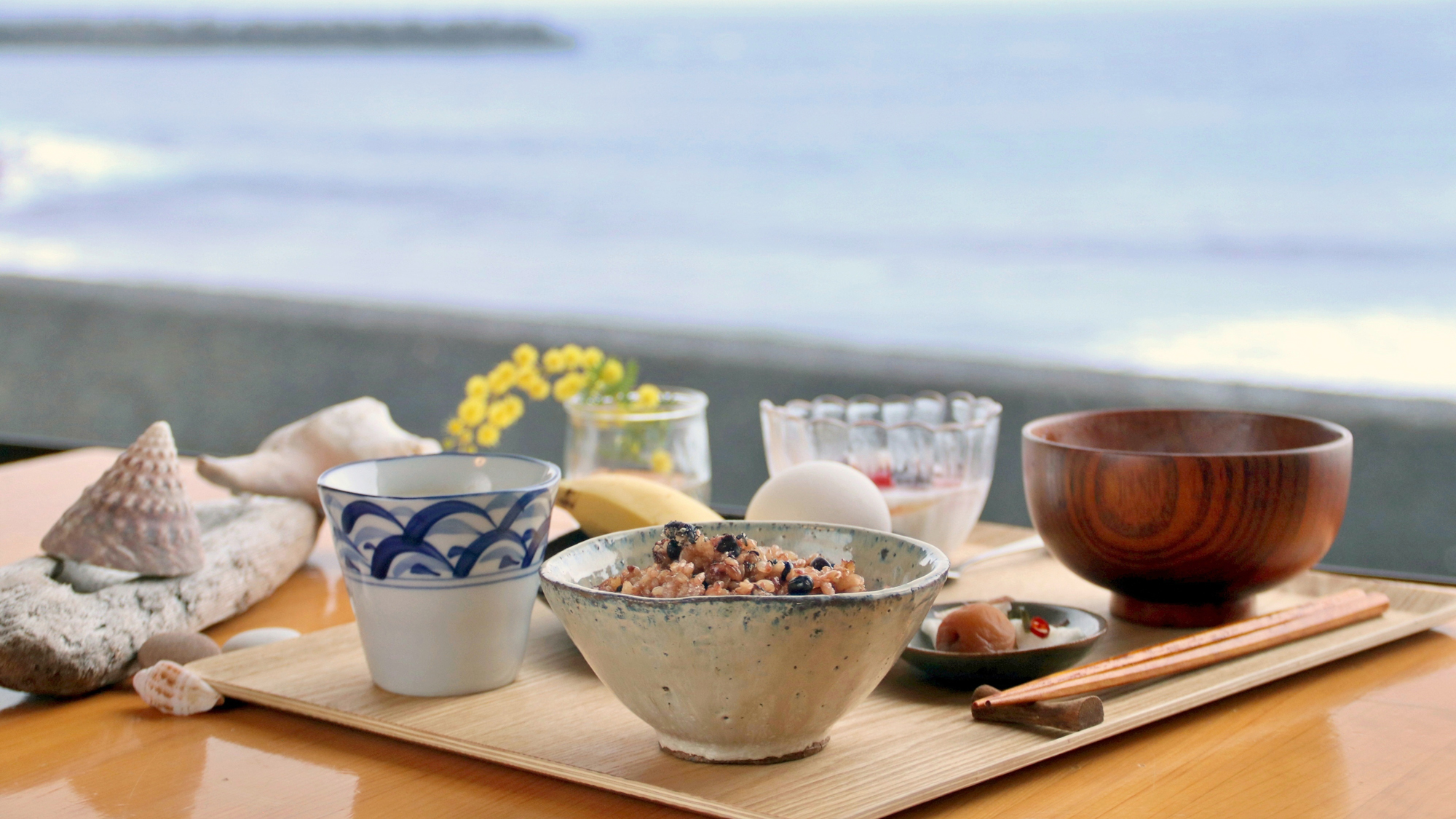 【朝食】海を見ながらの朝食