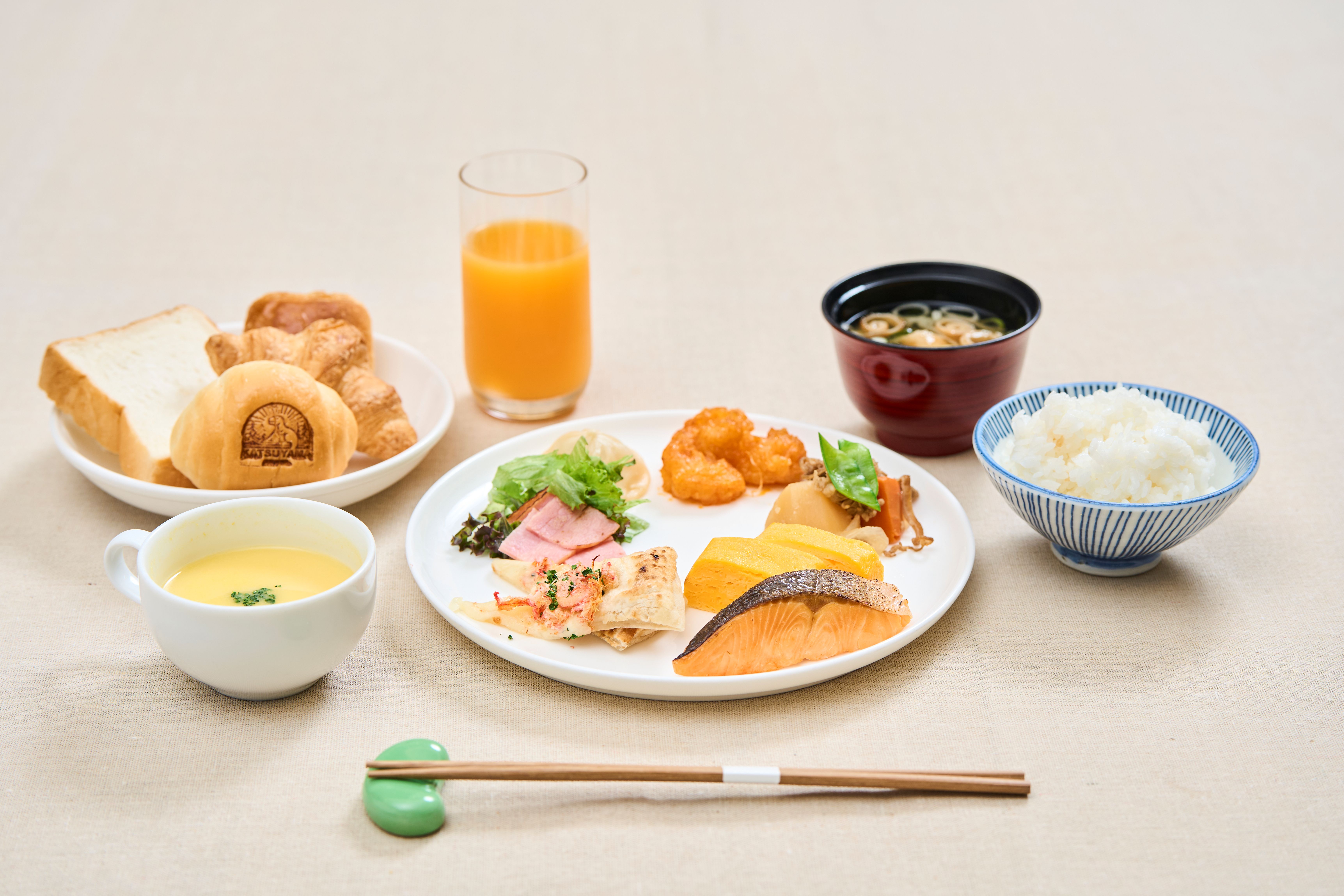 ○朝食和洋盛り付け例
