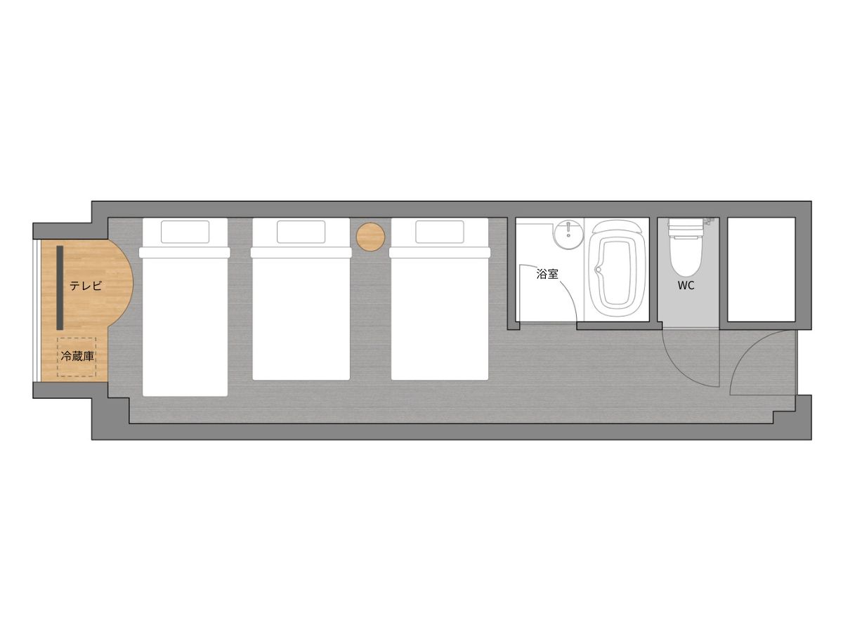 【客室一例】リラックストリプルルーム（24㎡）