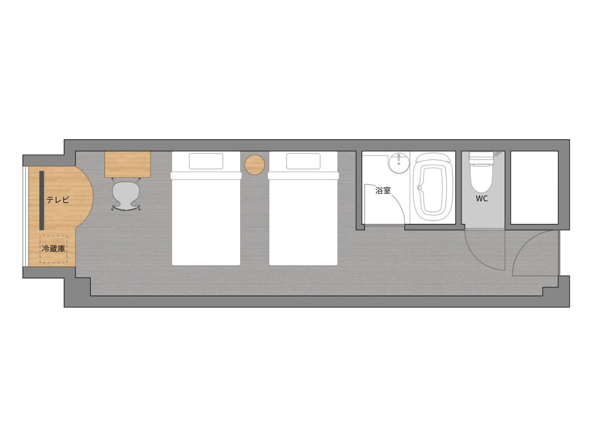 【客室一例】リラックスツインルーム（24㎡）