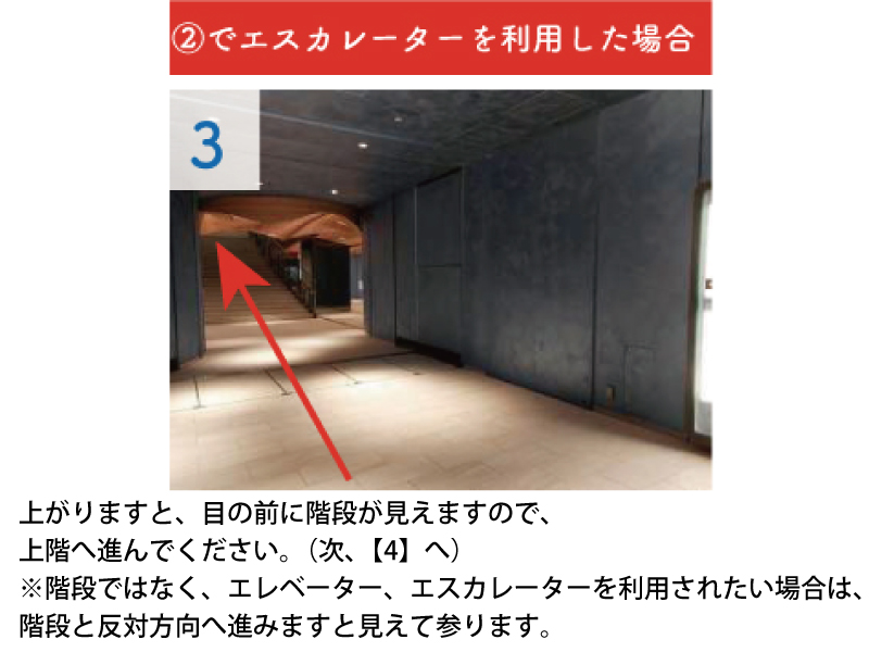 勝どき駅からの道順③（エスカレーター）