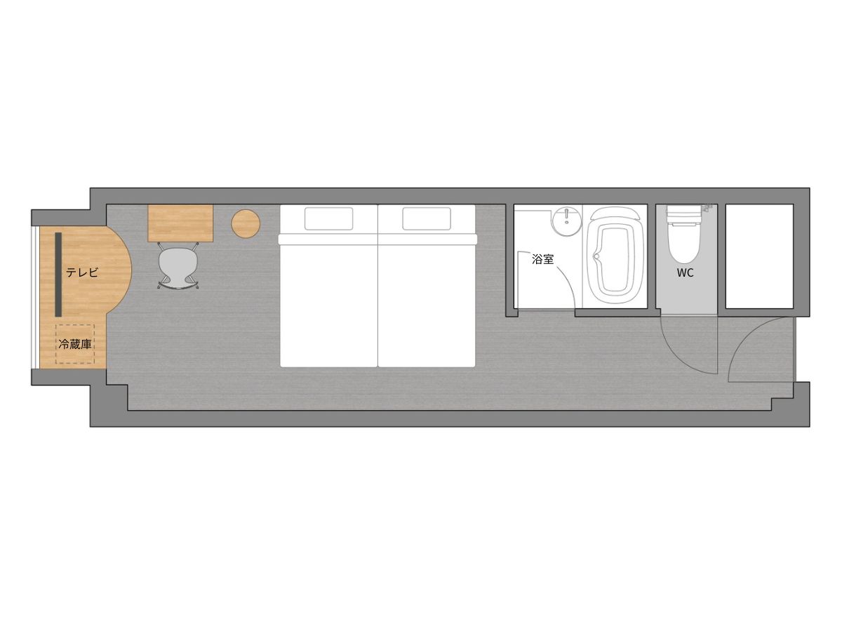 【客室一例】リラックスハリウッドツインルーム（24㎡）