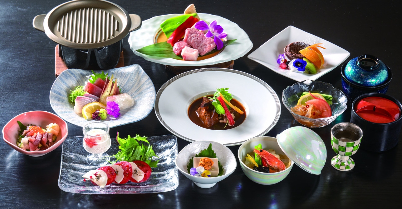 夏季限定「華やぎ」お造り4点盛り・宮崎牛の赤身ステーキ・県産和牛の赤ワイン煮込みなど