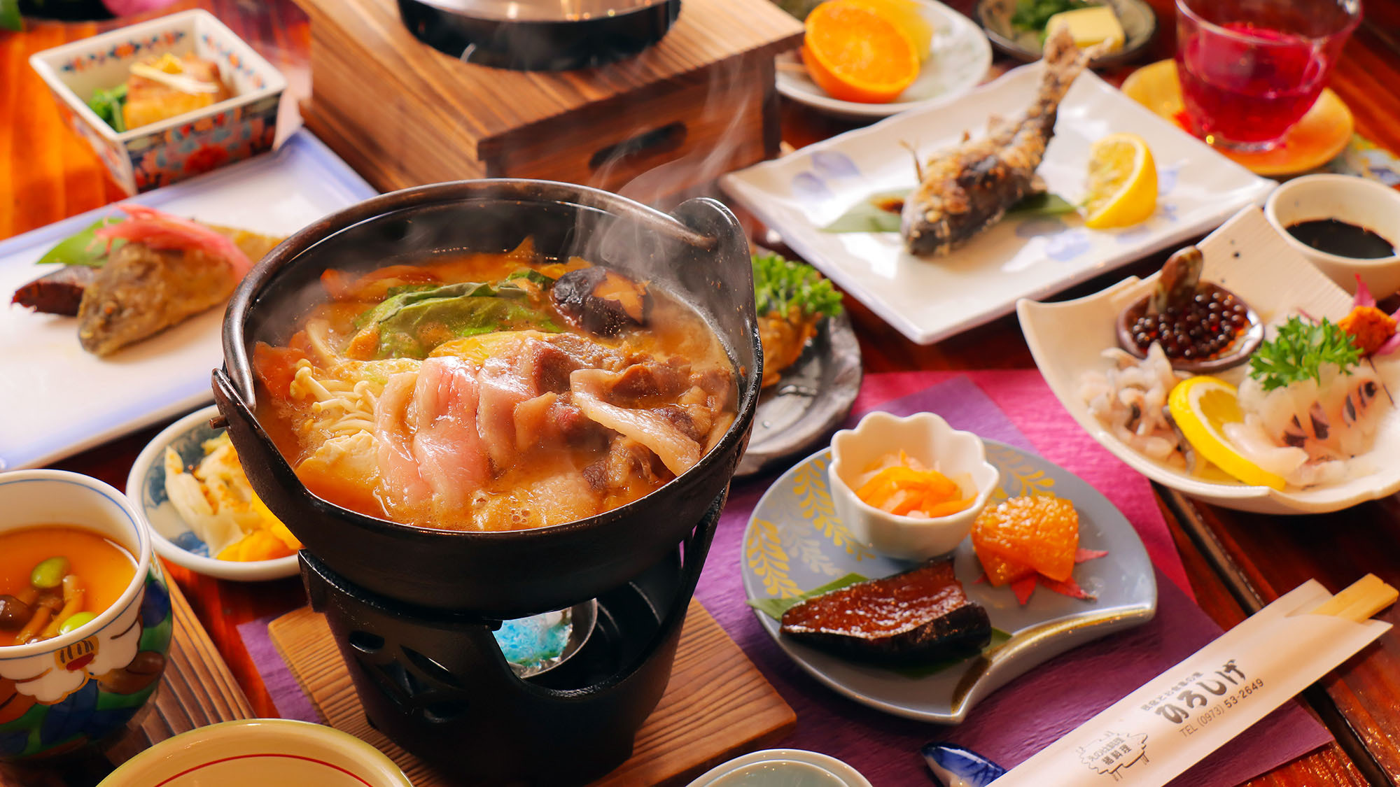 【ペット専用×季節のジビエ＆エノハ】ヤマメづくしに加えて猪肉の陶板焼きや季節の味覚満載の贅沢プラン♪