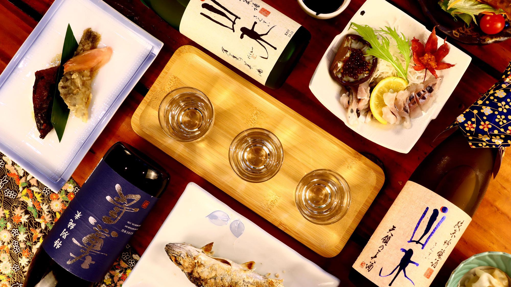 【おおいたパワーチャージ】地酒飲み比べで幸福感MAX☆お好きな地酒をチョイス【ジビエ＆エノハ】