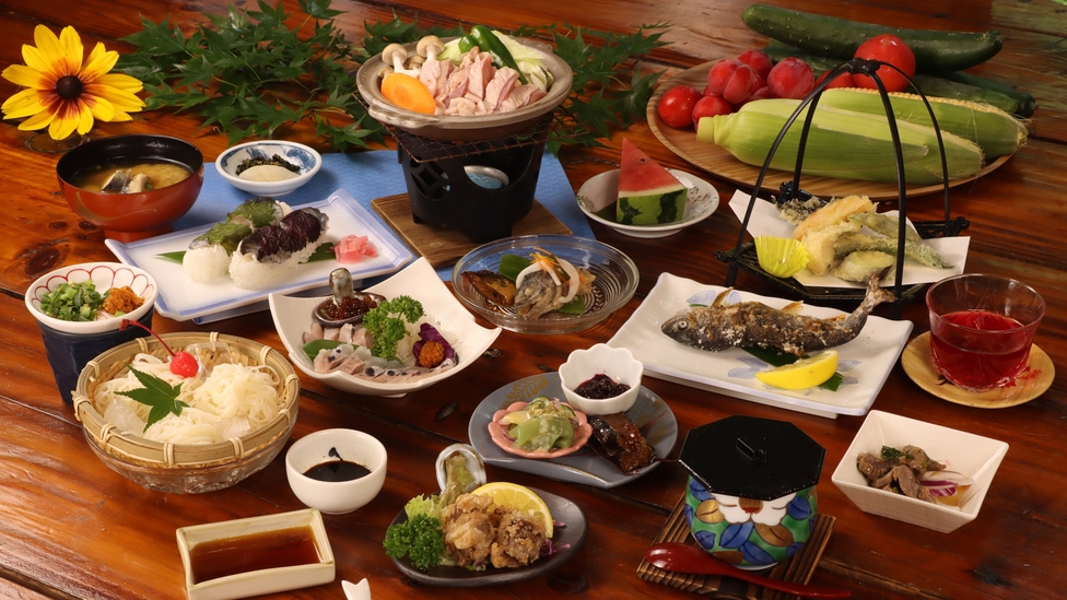 【8/8〜15専用】豊後どりもエノハも大満足！自然の中で過ごす贅沢プラン☆【エノハ・豊後どりコース】