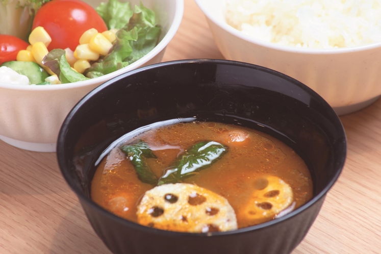 朝食ビュッフェの一例：スープカレー