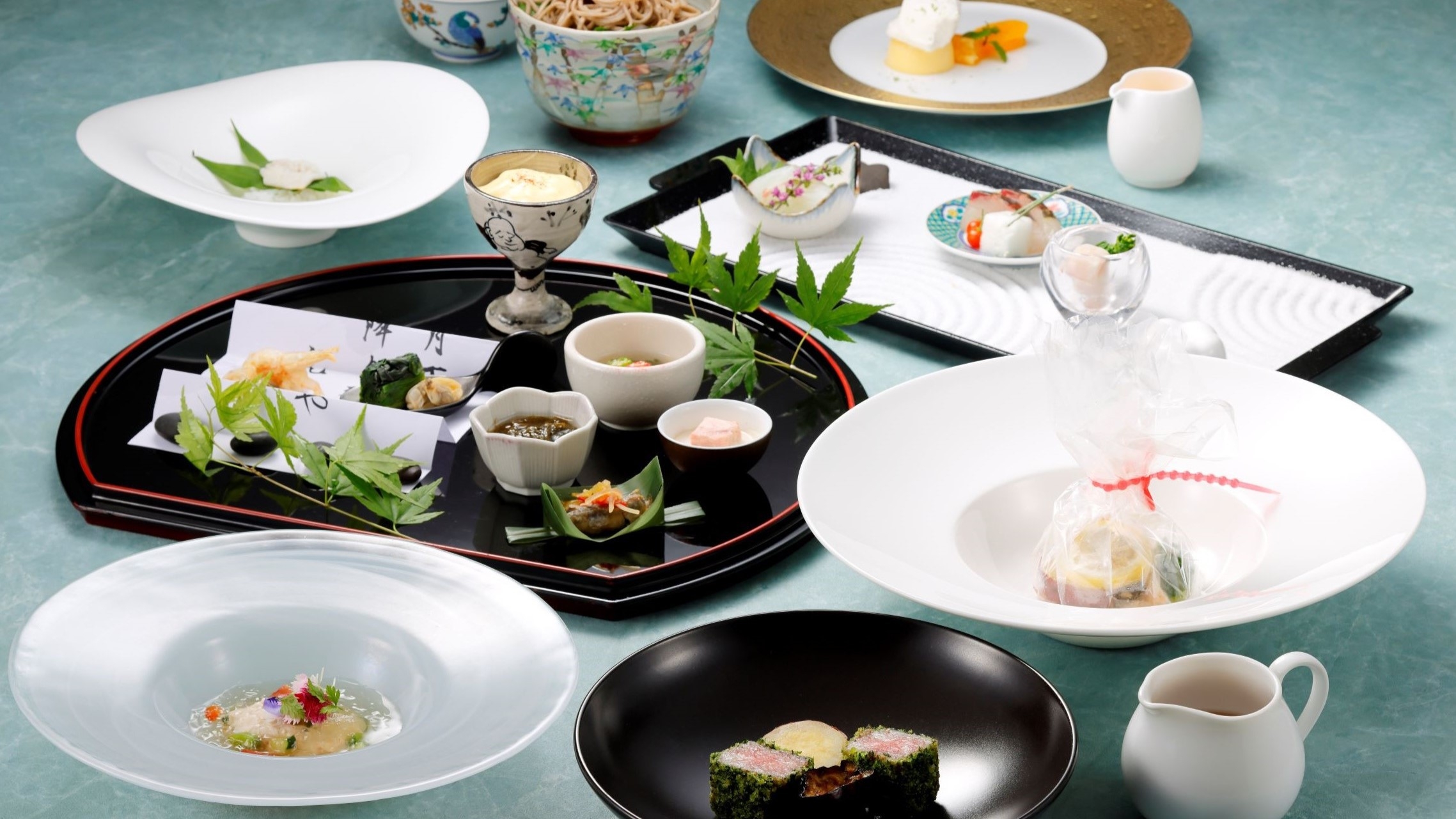 【金沢五彩コース：臙脂】ラウンジアクセス付／夏野菜や鮎など滋味あふれる料理を味わう　朝夕２食付