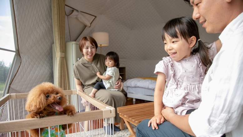 【ペット可】6mドーム客室シングル4ベッド(最大5名)