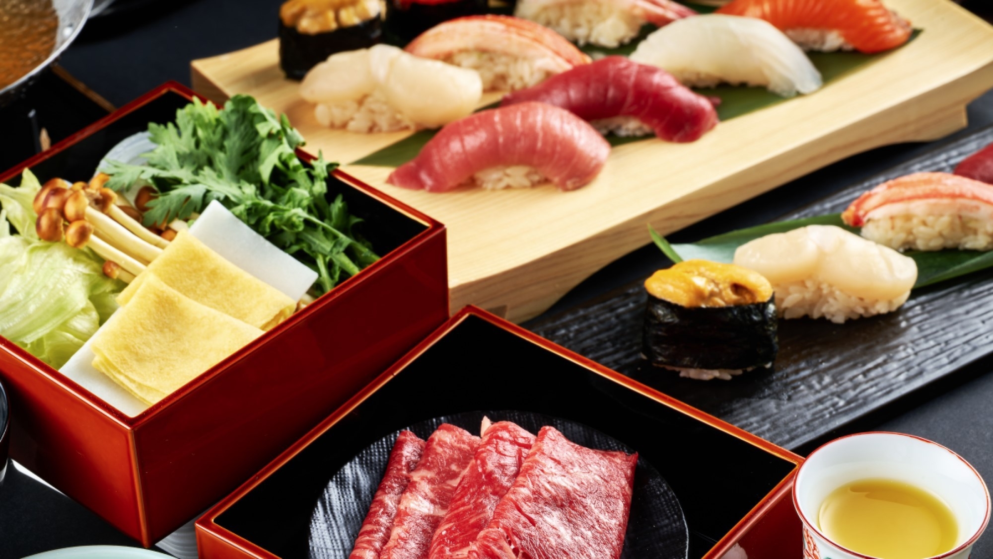 【楽パック★スペシャル】夕食は10種類以上の新鮮なお寿司をお好きなだけ堪能できる和会席（2食付）