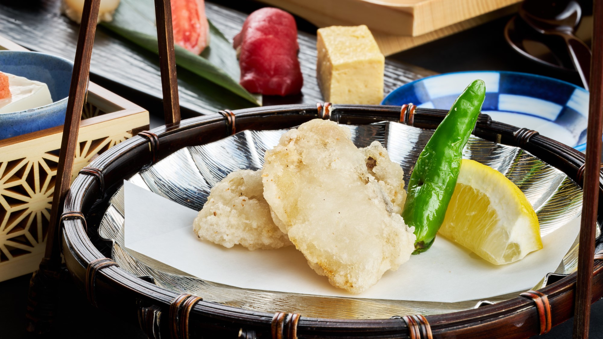 【ご夕食】北海道産真鱈を唐揚げでご用意。今が旬の味覚をお愉しみください。