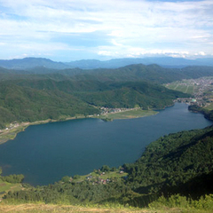 ◇小熊山より望む木崎湖