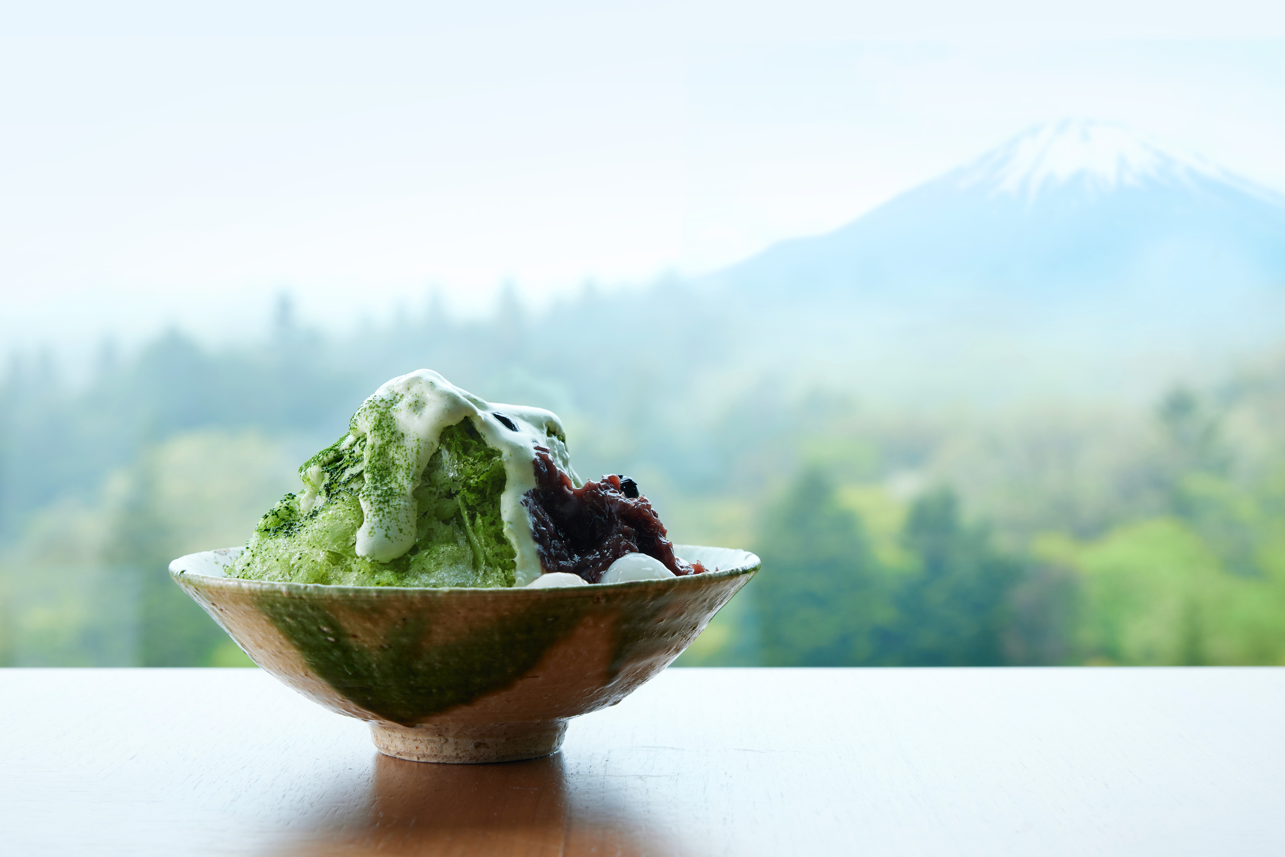 静岡県産抹茶と富士山餡子のかき氷