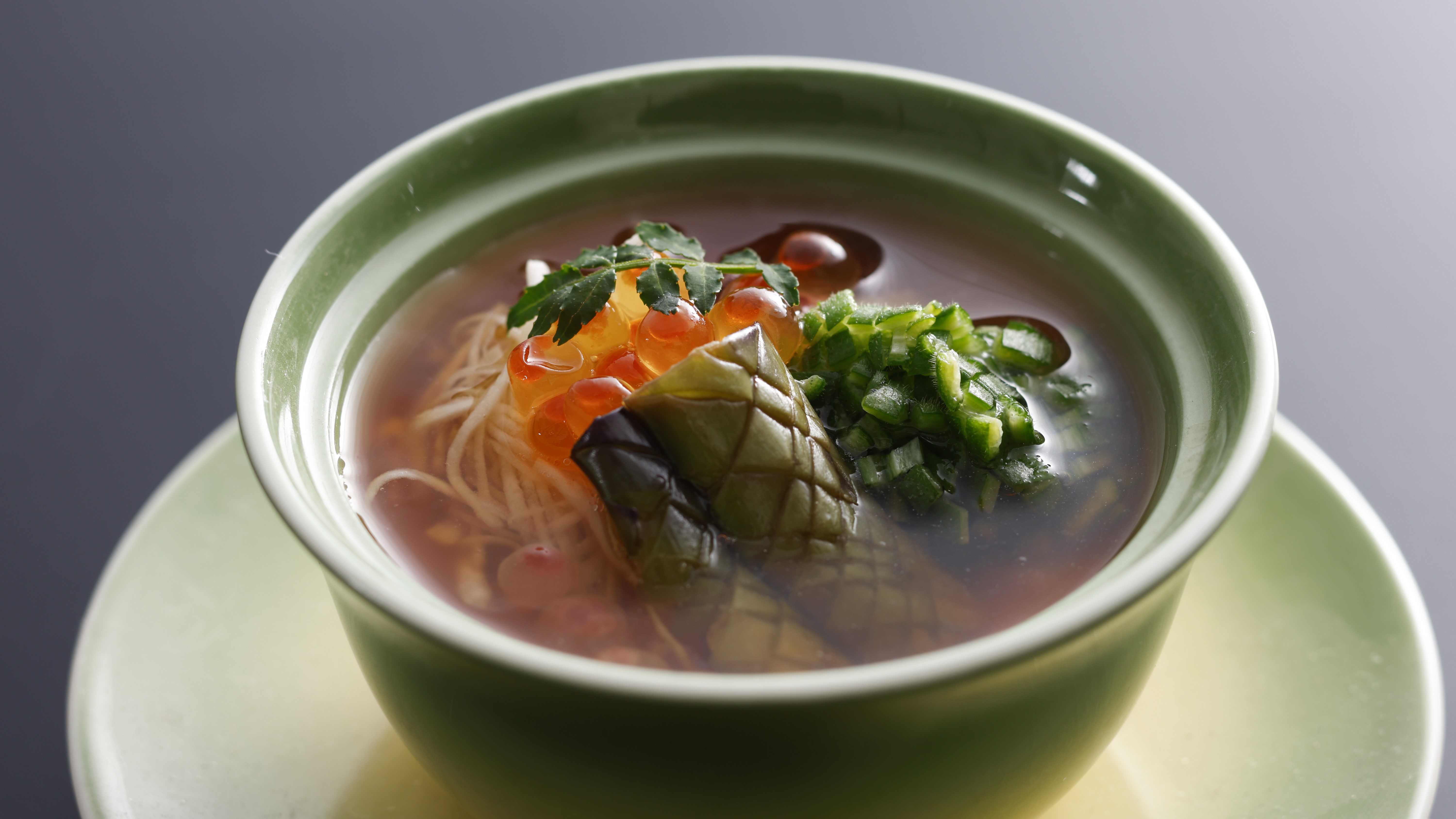 【夏・お料理】夏の先付は、長芋素麺でさっぱりと。