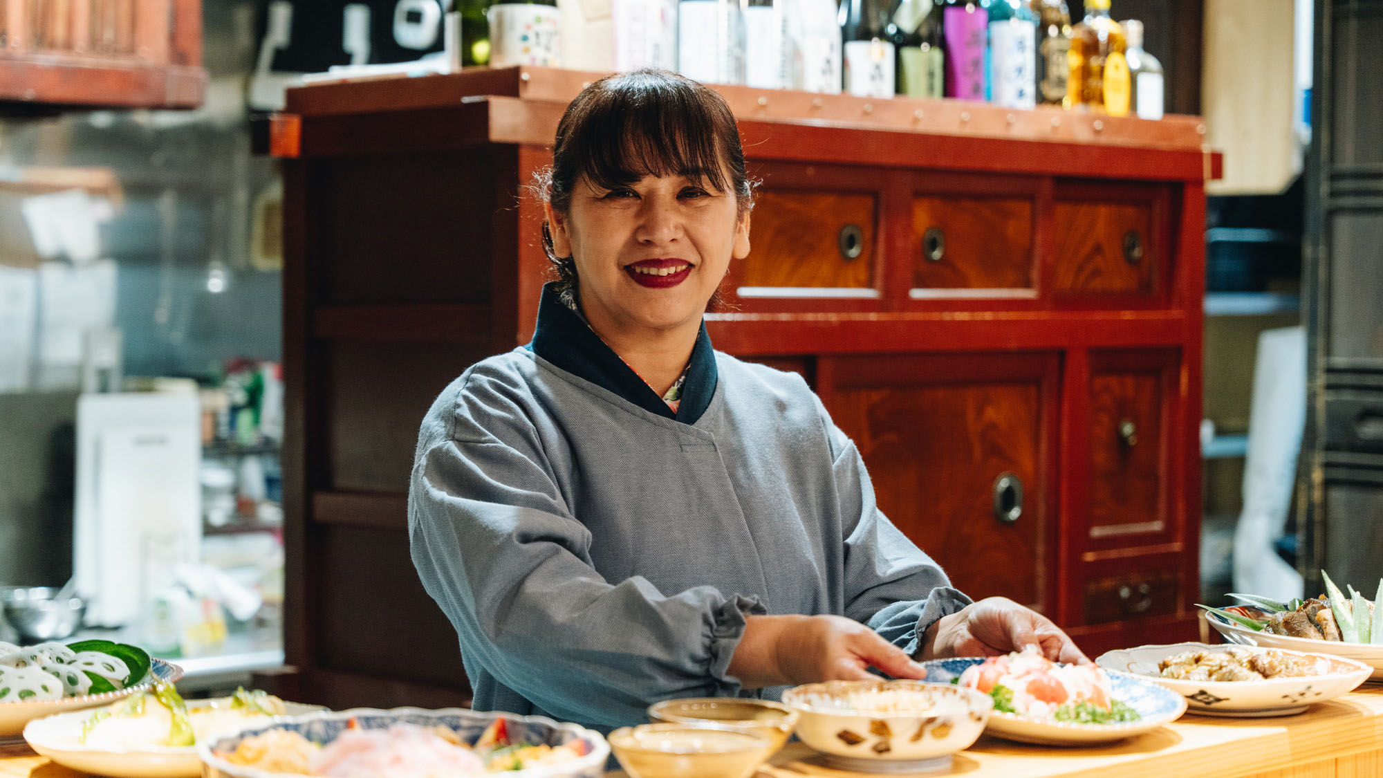 【夕食】八女の旬の食材を使い、一つ一つ丁寧に仕上げていきます