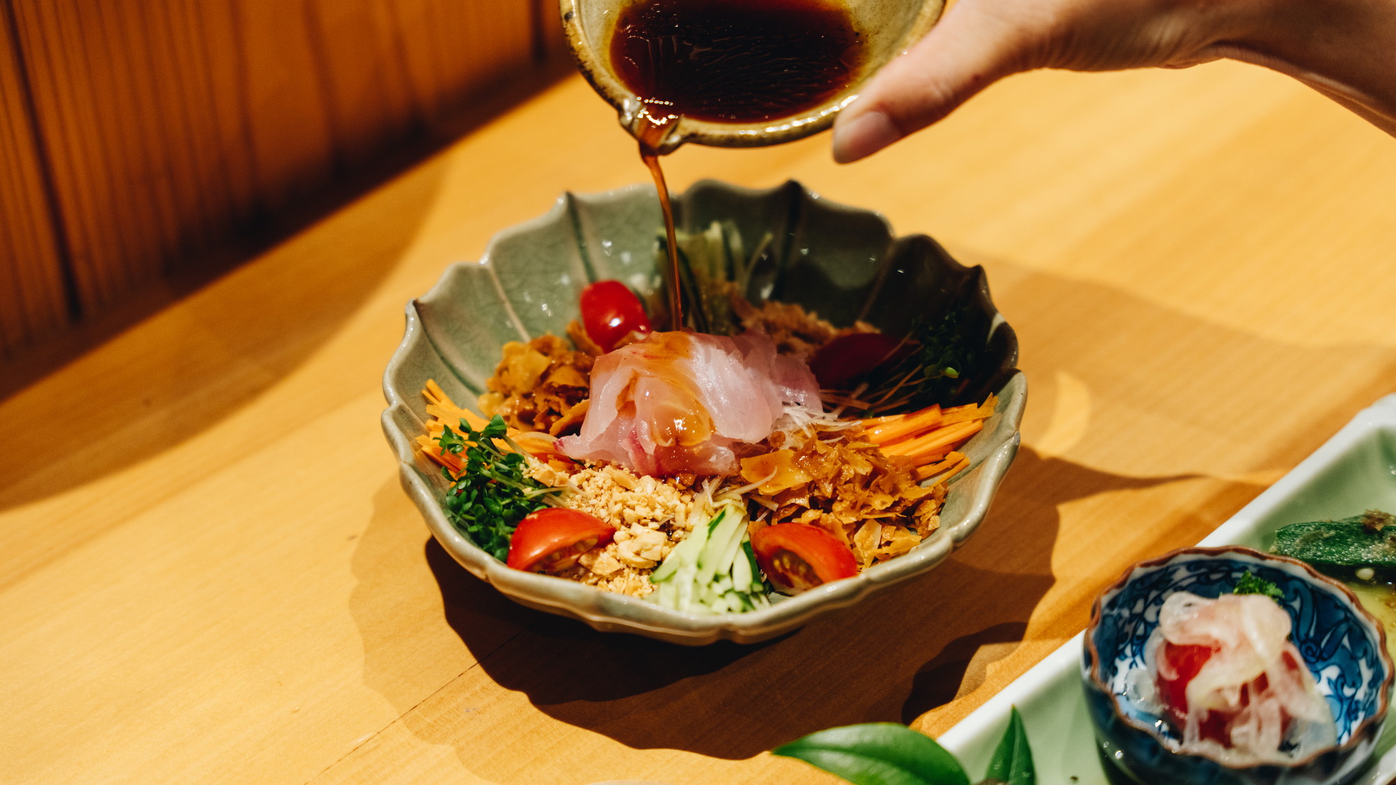 【夕食】八女の旬の食材を使い、一つ一つ丁寧に仕上げていきます