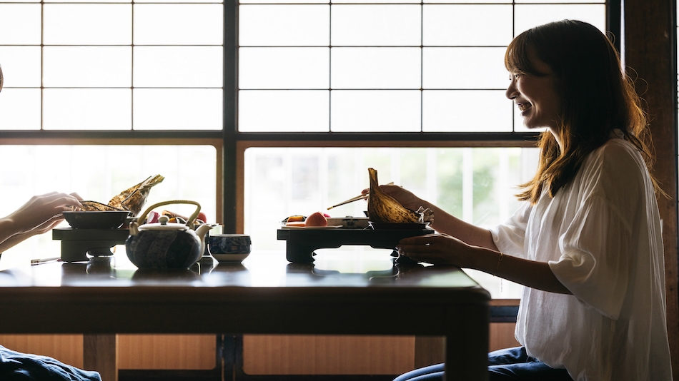 日本酒風呂付【さき楽 30】持田醤油店で食べるやさしい朝ごはん〈朝食付〉