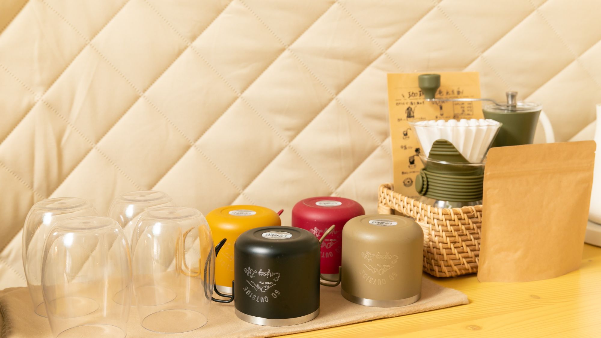 各お部屋にオリジナルブレンドのコーヒー豆をご用意しています