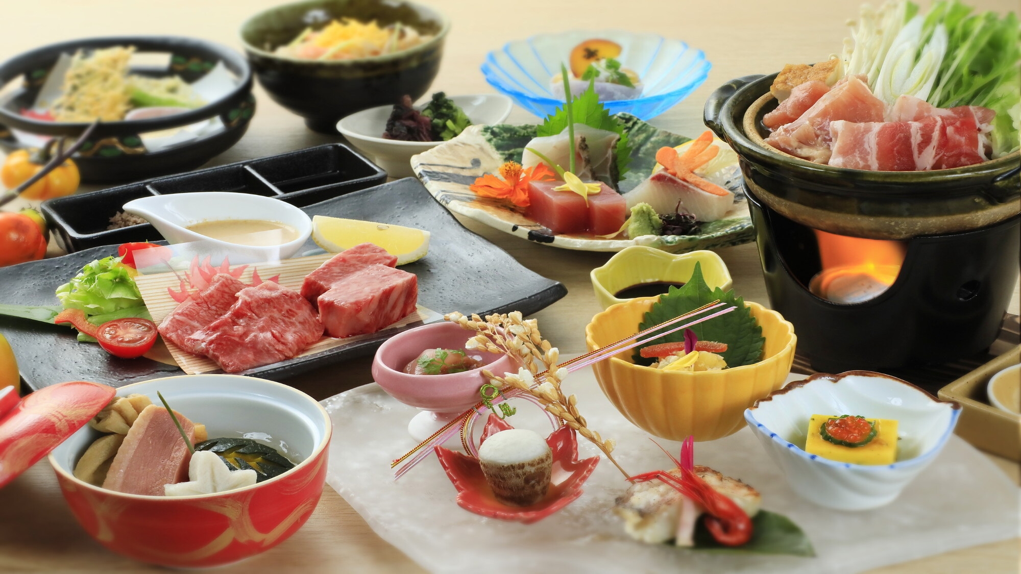 【和牛食べ比べ】津和野地酒の酒蔵鍋と和牛を堪能。津和野の魅力あふれる＜特選会席■＞