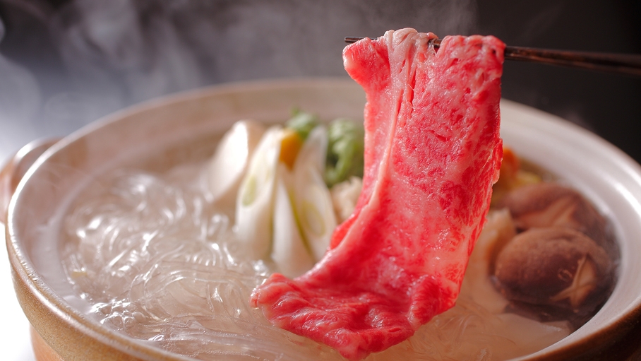 【二食付】国産黒毛和牛しゃぶしゃぶ鍋懐石ディナー（グループホテルで夕食/送迎有）