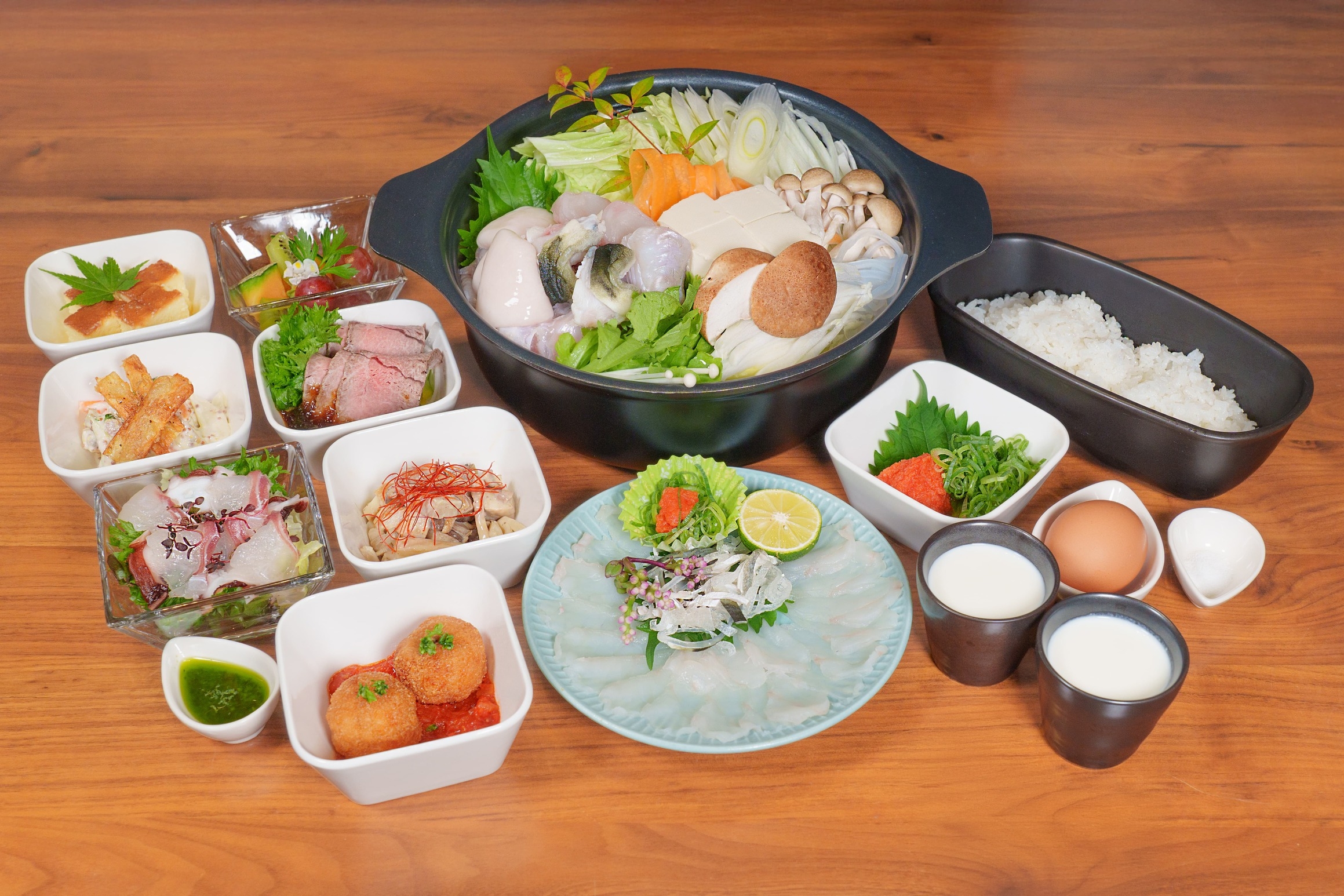 夕朝食付き（3年とらふぐ鍋セット） 