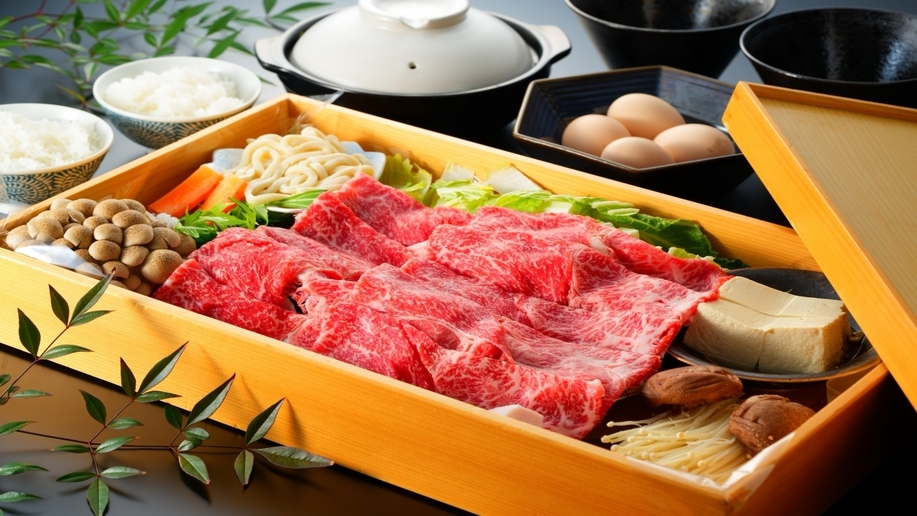 【おおいた和牛のすき焼きセット】◆専用露天風呂付き戸建離れ◆1泊2食付／朝夕部屋食