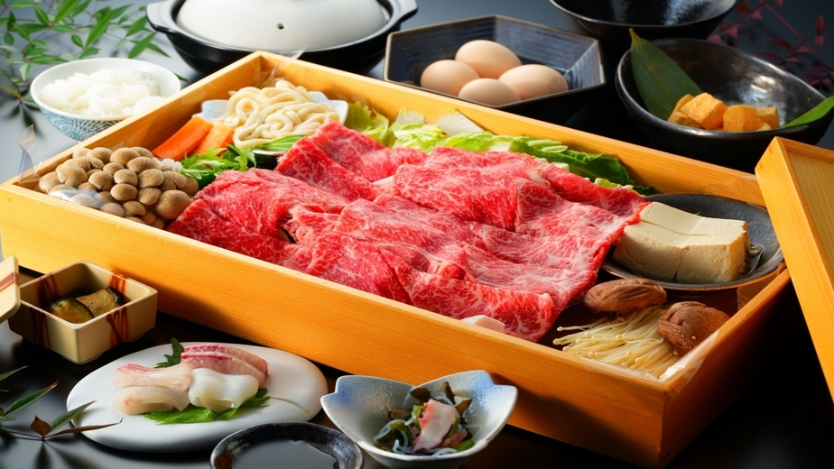 【おおいた和牛のすき焼き御膳】◆専用露天風呂付き戸建離れ◆1泊2食付／朝夕部屋食