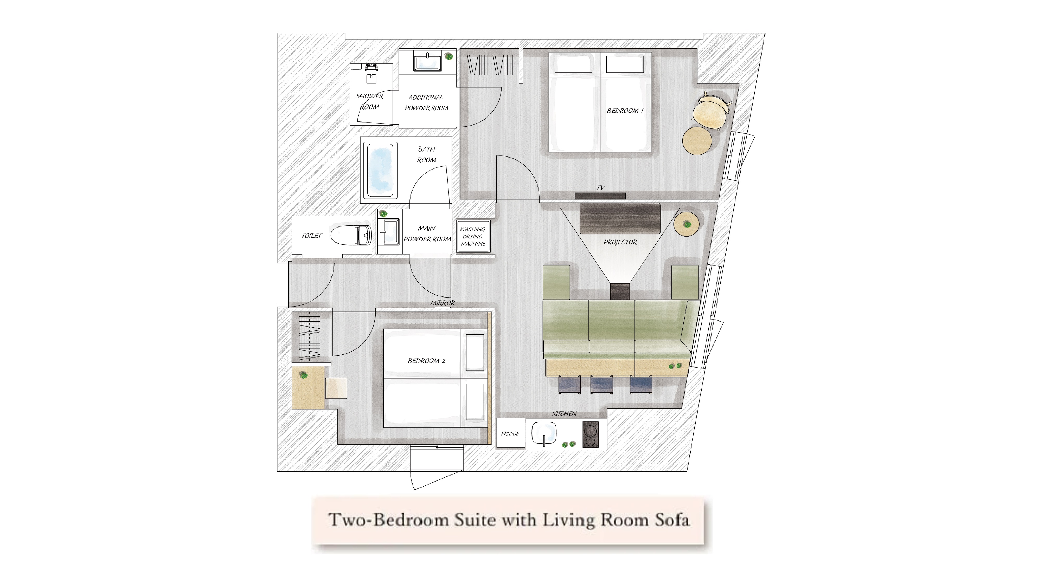 2ベッドルームスイート　間取図