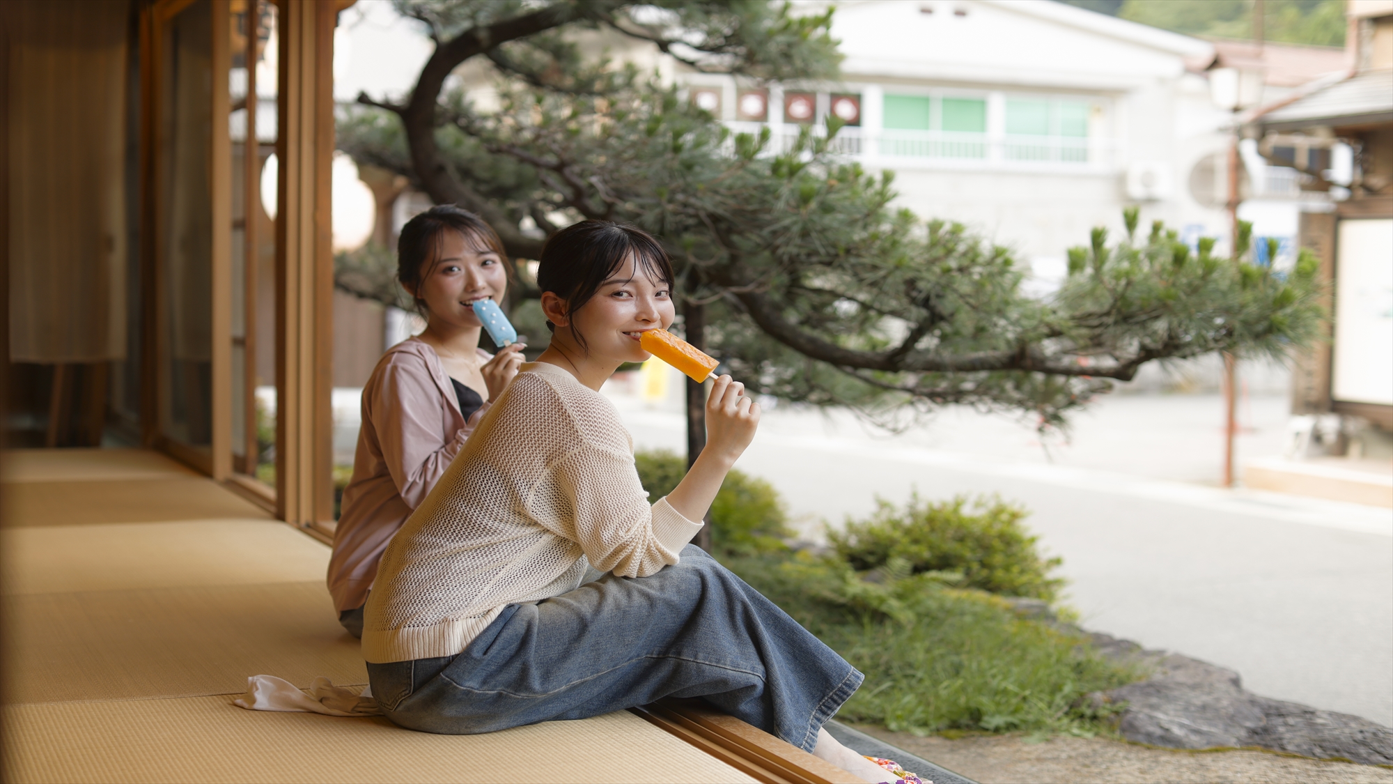 姉妹館　旅館角甚の縁側