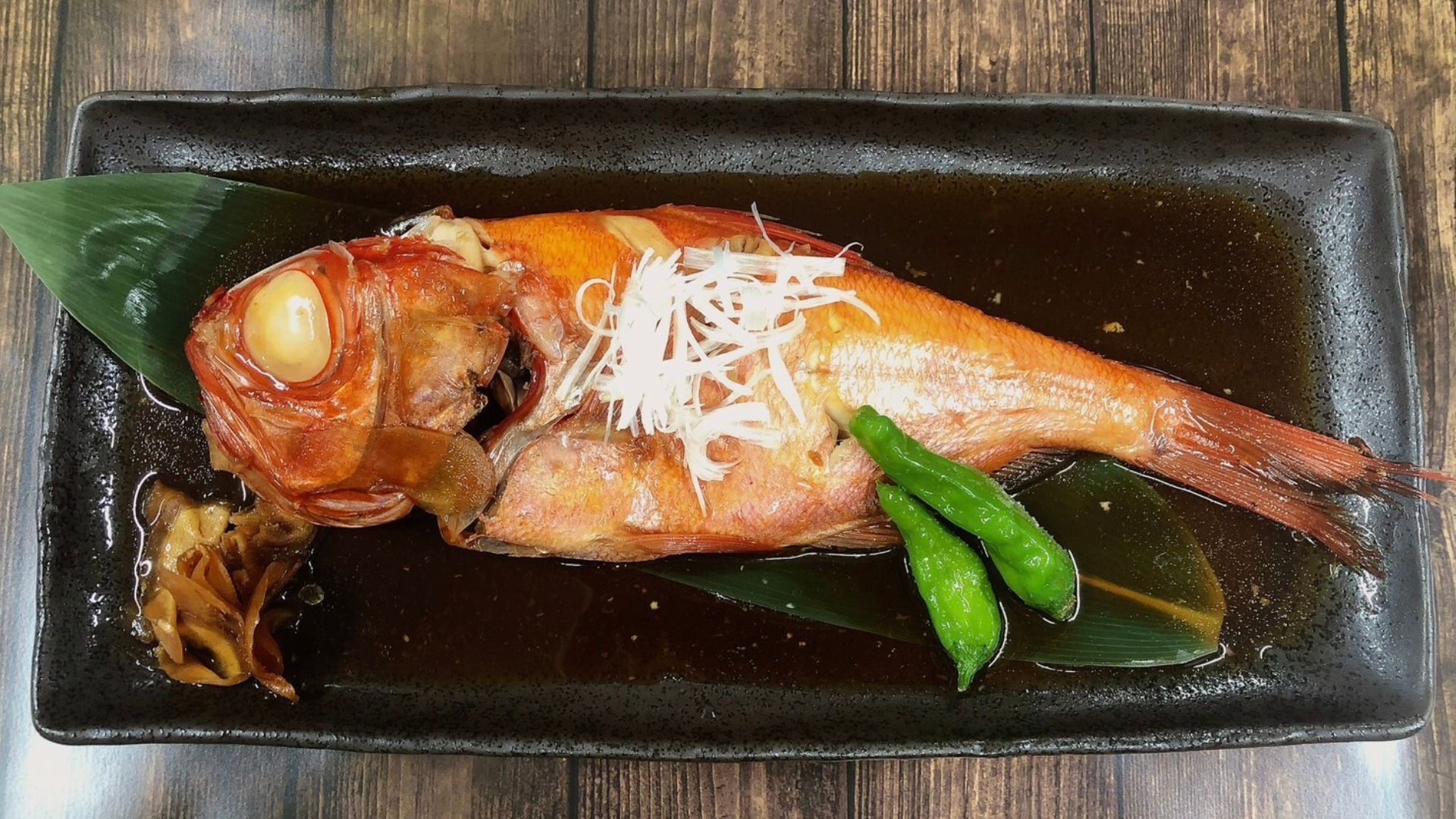 夕食メニュー：金目の煮つけ