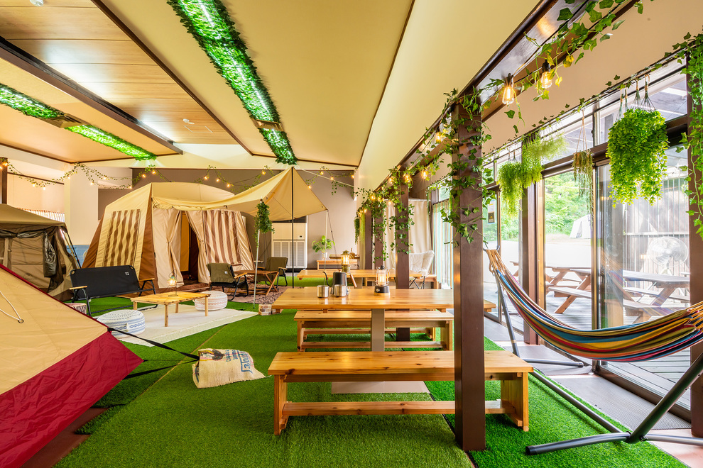 【一棟貸し】屋内グランピング　グループキャンプフィールド