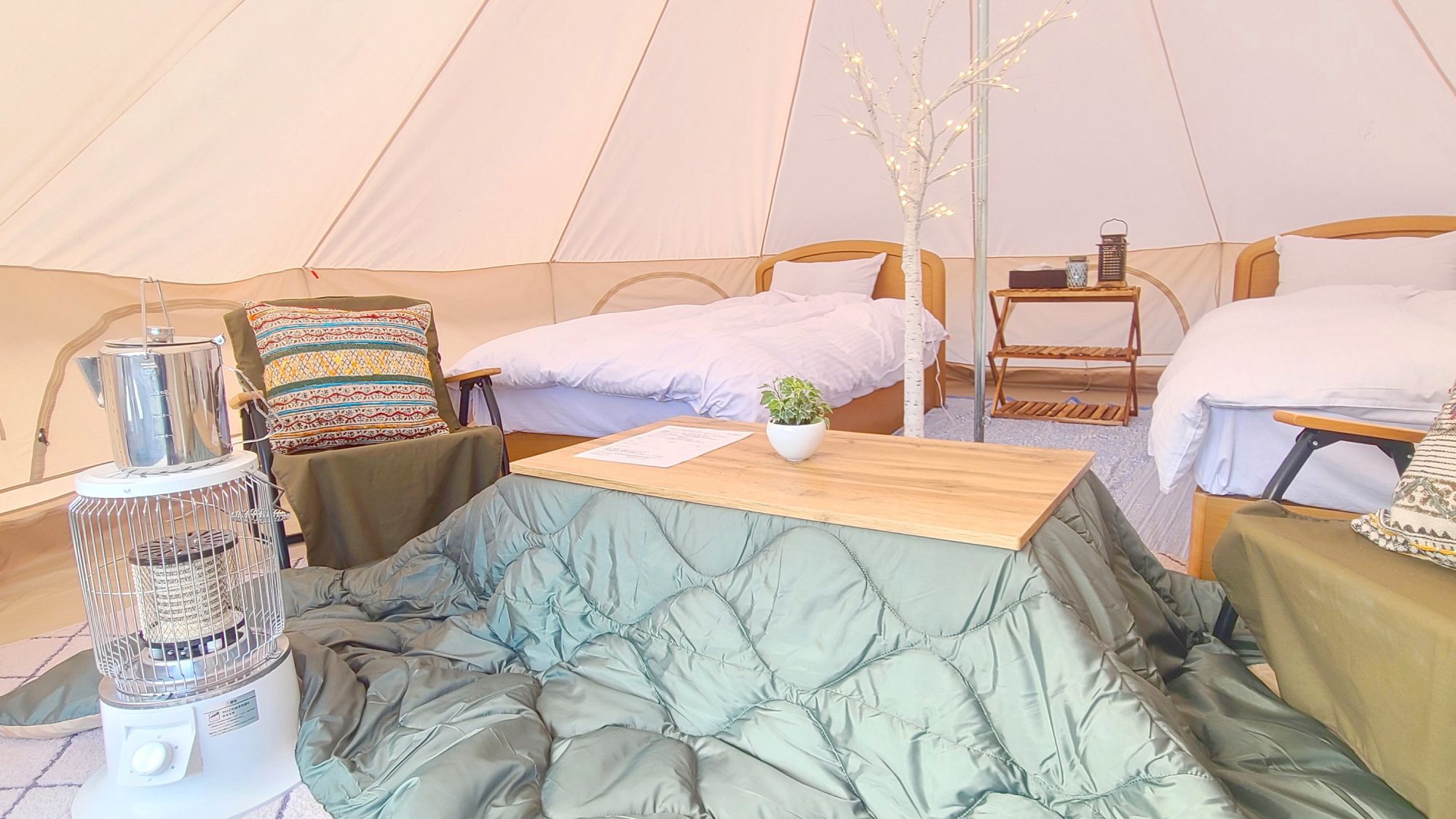 【冬季限定3/15まで】【素泊り！】【一棟貸し料金】コットンテント２棟とBBQスペースを独り占め！