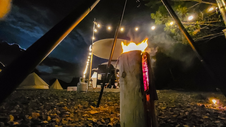 ・【BBQ】火を焚いてキャンプ気分を味わえます
