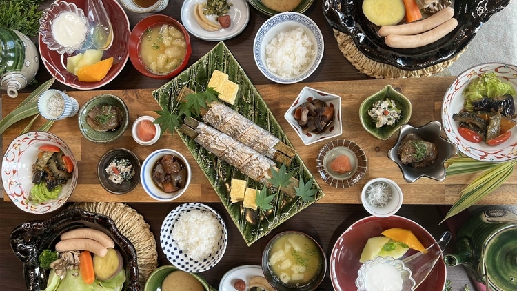 【朝食付】芦北の旬食材でもてなす、からだに沁みる朝食膳＜個室食＞　—全室温泉露天風呂／足湯つき— 
