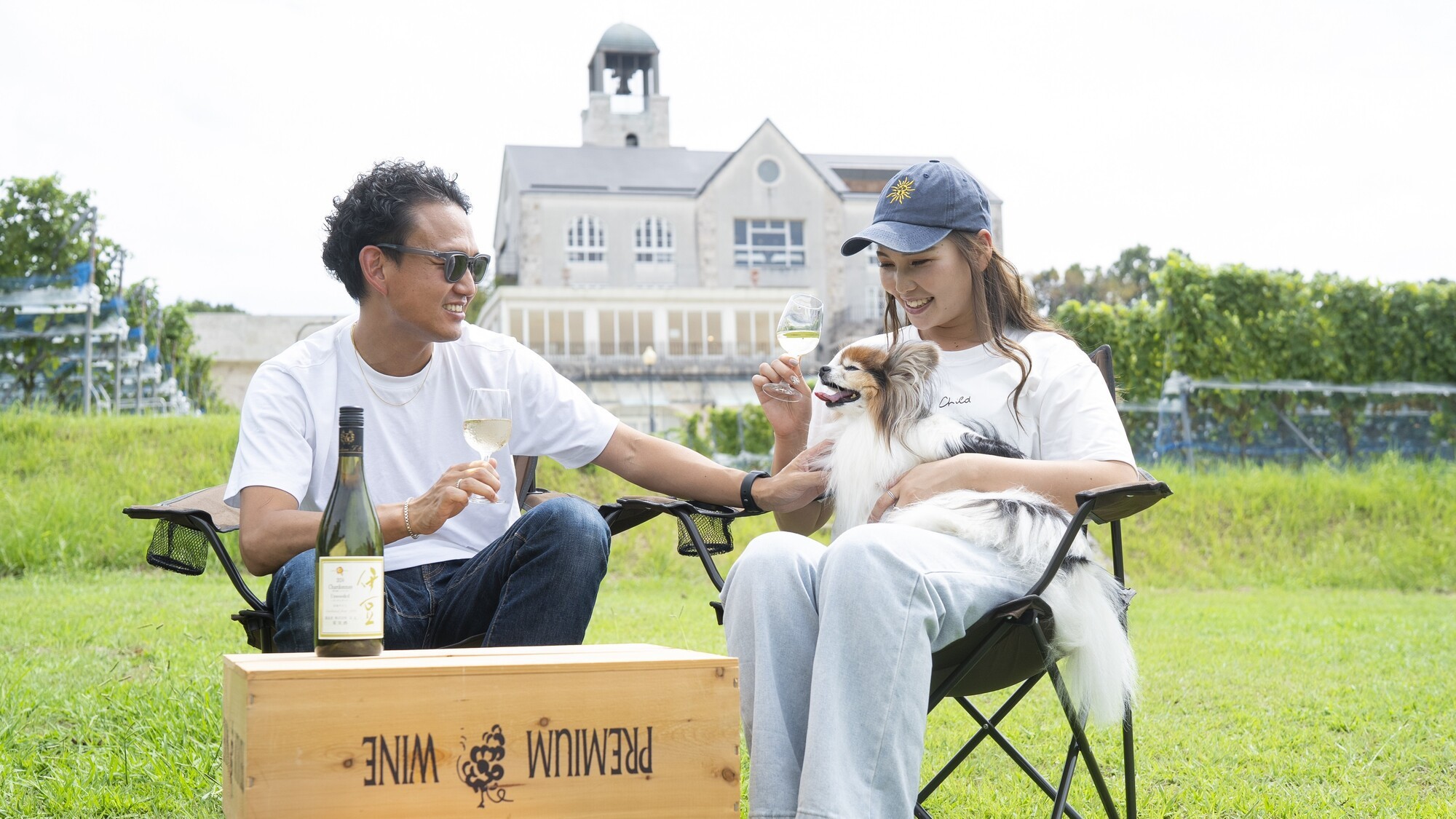 ぶどう畑でチェアリング（１泊２食ワイナリーBBQ）