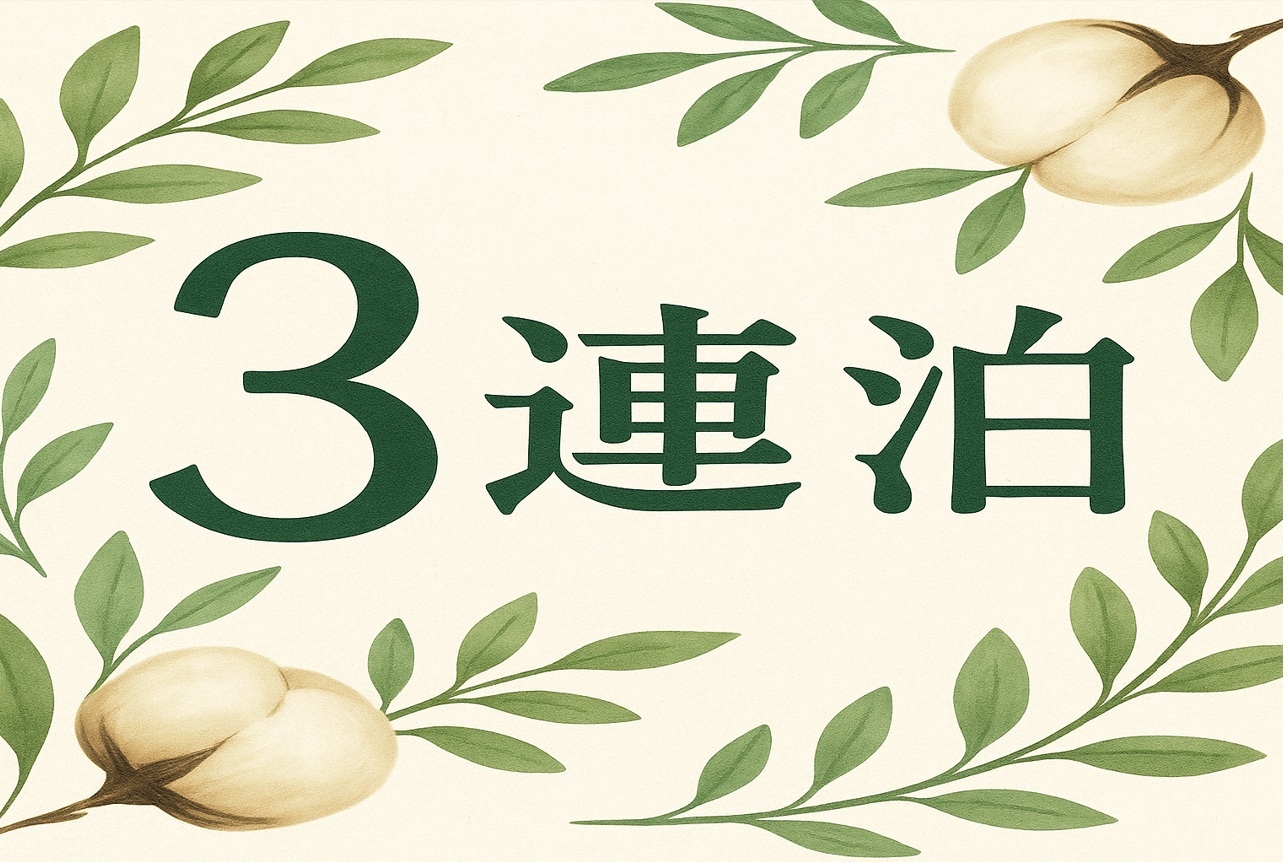 【平日限定/3連泊】自然に癒される静かな滞在♪ビジネス＆家族旅に最適／駐車場無料（素泊まり）