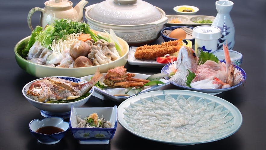 【1泊2食付き・フグコース／セイコガニ付き】若狭の冬の味覚！若狭のおいしいフグを余すことなく！