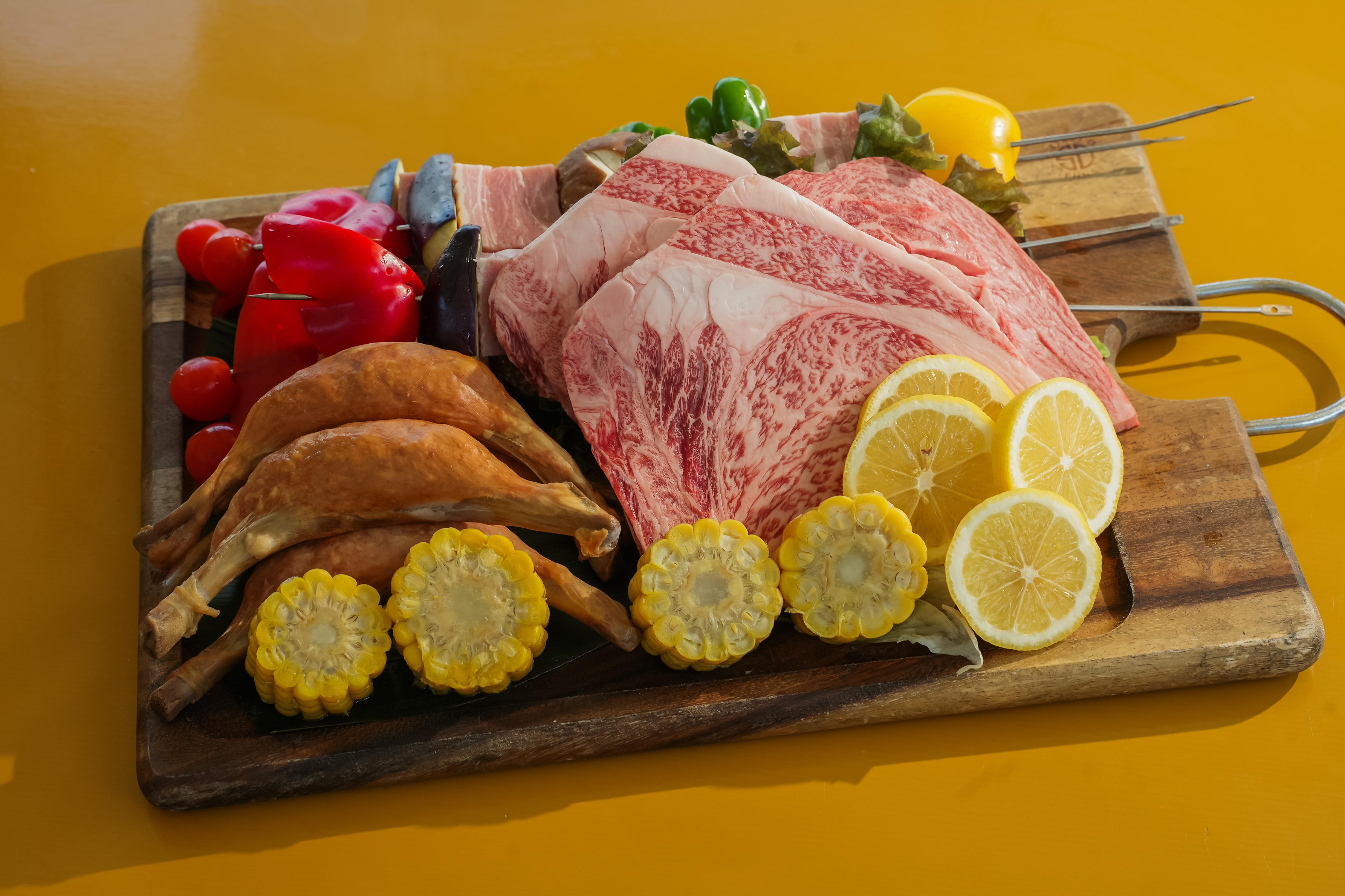 BBQ：A5ランク常陸牛のステーキ