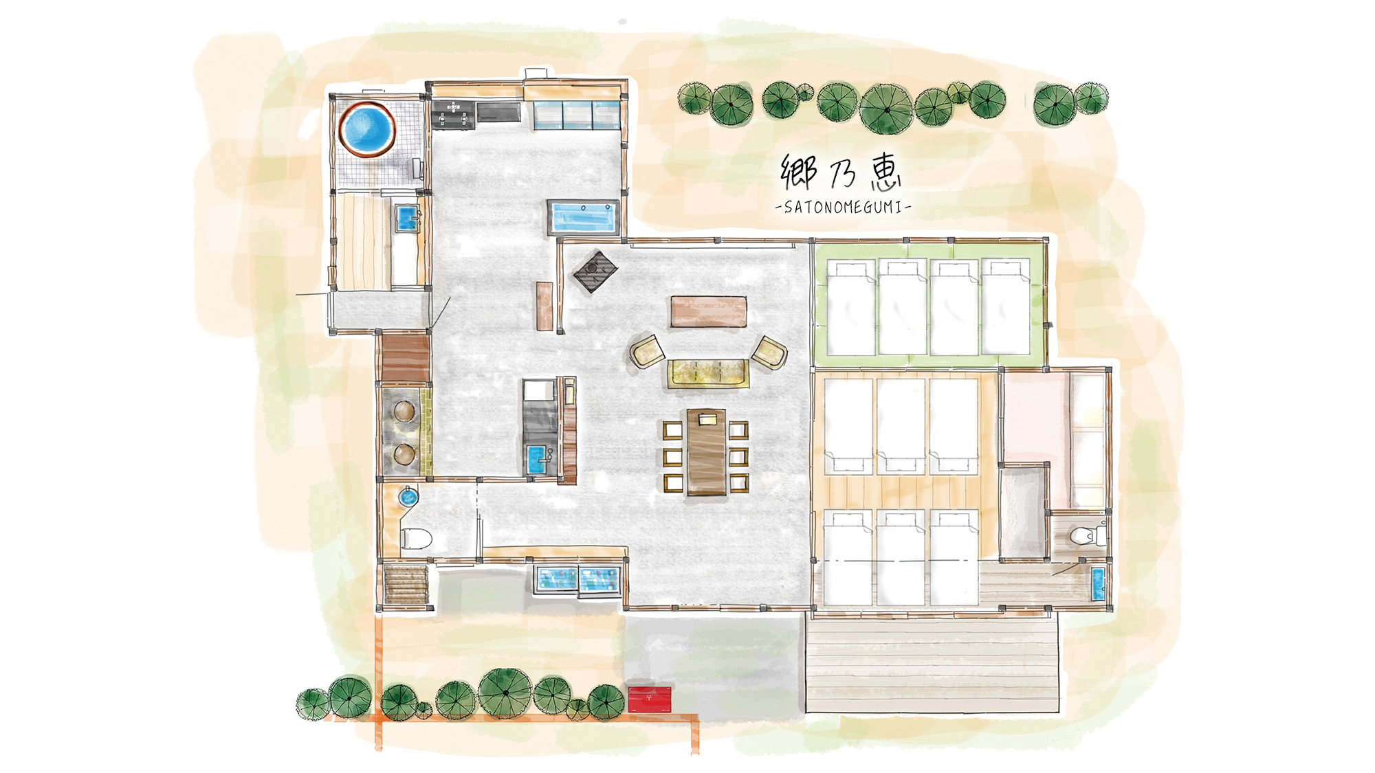 ・【郷乃恵：間取り図】和モダンで昭和レトロを感じられる間取り