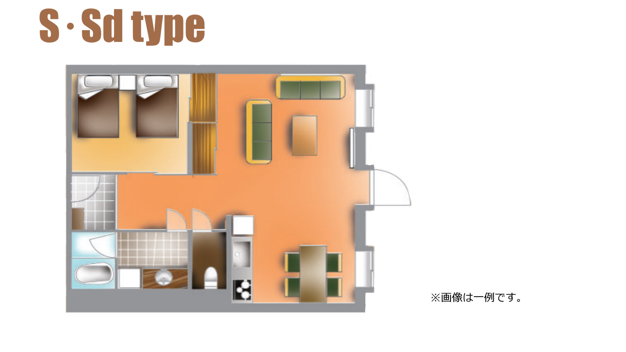 スタンダードルーム間取り図 ※一例です。
