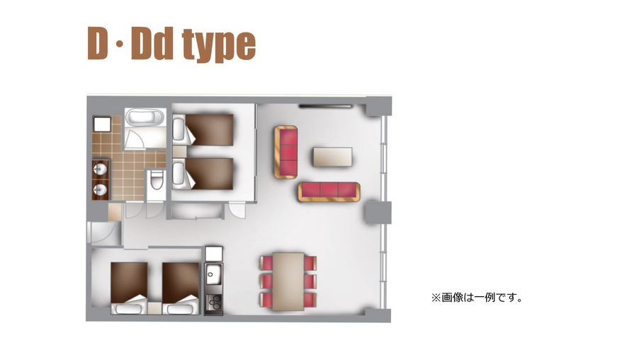 デラックスルーム間取り図 ※一例です。