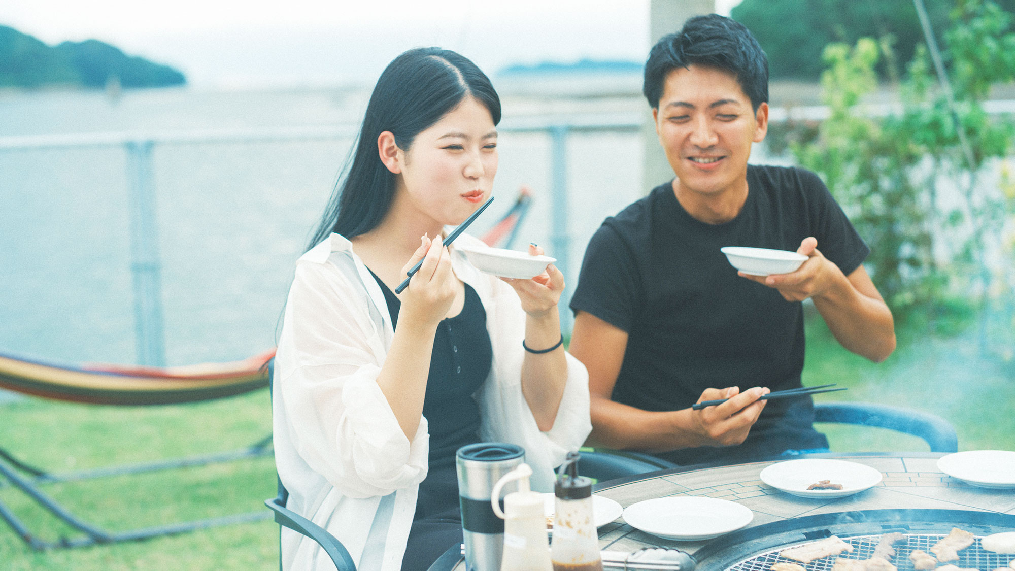 【夕食／BBQ】外で食べるBBQはどうしてこんなにおいしいのかな～♪お箸が止まらない～♪